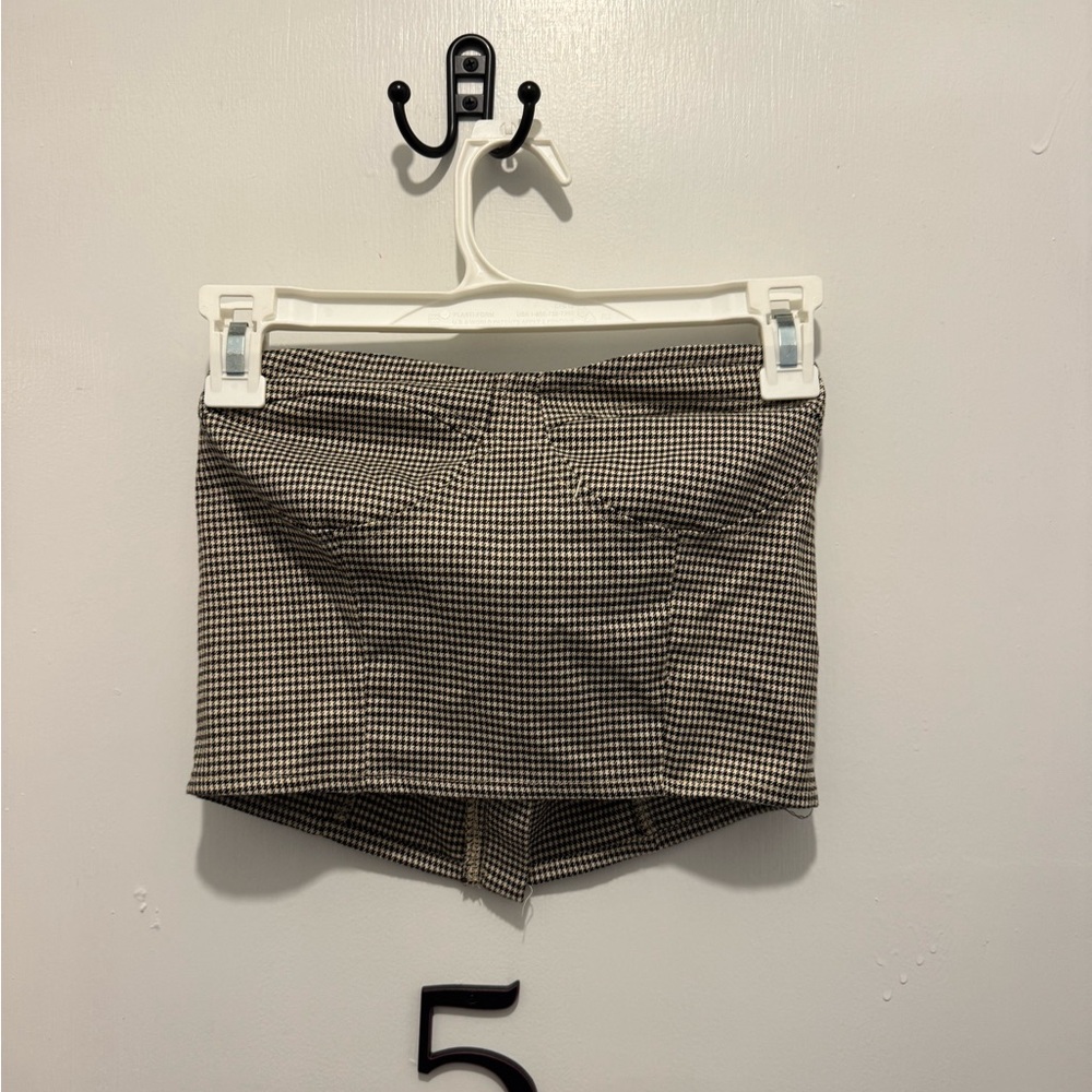 Cider Black and White Checkered Skort